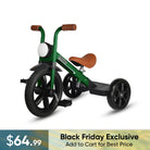 KRIDDO Kids Pedal Tricycle with Headlight for 2 to 5 Years Old