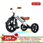 KRIDDO Kids Motorbike Style Light Up Tricycle with Front Light for 2 to 5 Years Old White