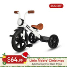 KRIDDO Kids Pedal Tricycle with Headlight for 2 to 5 Years Old White