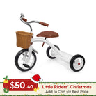 KRIDDO Metal Classic Tricycle with Removable basket for 2 to 4 Years Old White