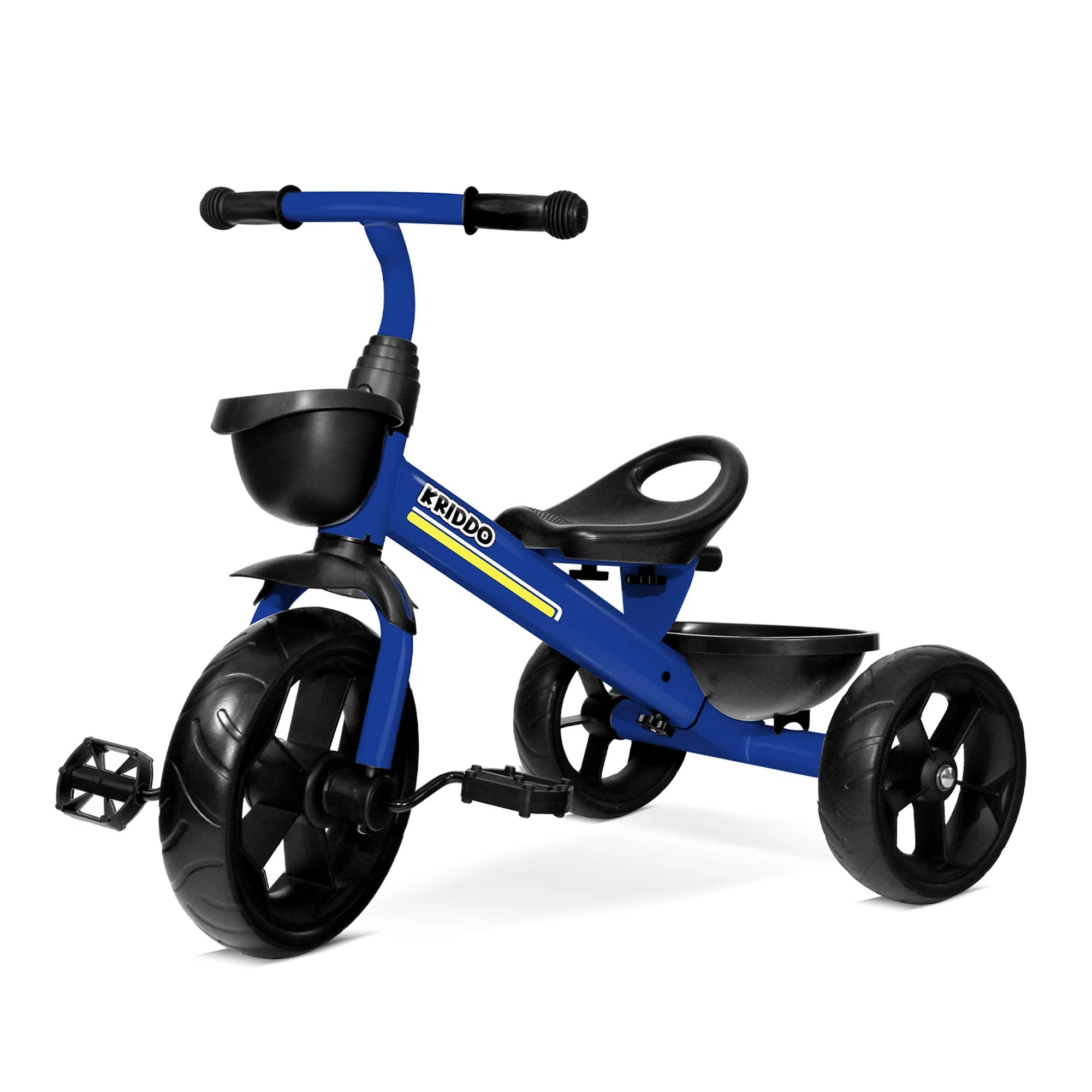 KRIDDO Toddler Training Tricycle With Fixed Wheels for 2 to 5 Years Old Blue