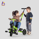 KRIDDO 2-in-1 Toddler Push Tricycle with Handle for 18 Months to 5 Years Old Green