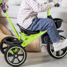 KRIDDO 2-in-1 Toddler Push Tricycle with Handle for 18 Months to 5 Years Old Green