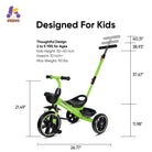 KRIDDO 2-in-1 Toddler Push Tricycle with Handle for 18 Months to 5 Years Old Green