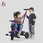 KRIDDO 2-in-1 Toddler Push Tricycle with Handle for 18 Months to 5 Years Old Purple