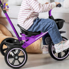 KRIDDO 2-in-1 Toddler Push Tricycle with Handle for 18 Months to 5 Years Old Purple
