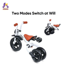 KRIDDO 2-in-1 Foldable Tricycle For Toddlers with Headlight For 2 to 5 Year Old White