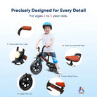 KRIDDO 2-in-1 Foldable Tricycle For Toddlers with Headlight For 2 to 5 Year Old Black