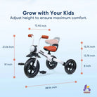 KRIDDO 2-in-1 Foldable Tricycle For Toddlers with Headlight For 2 to 5 Year Old White