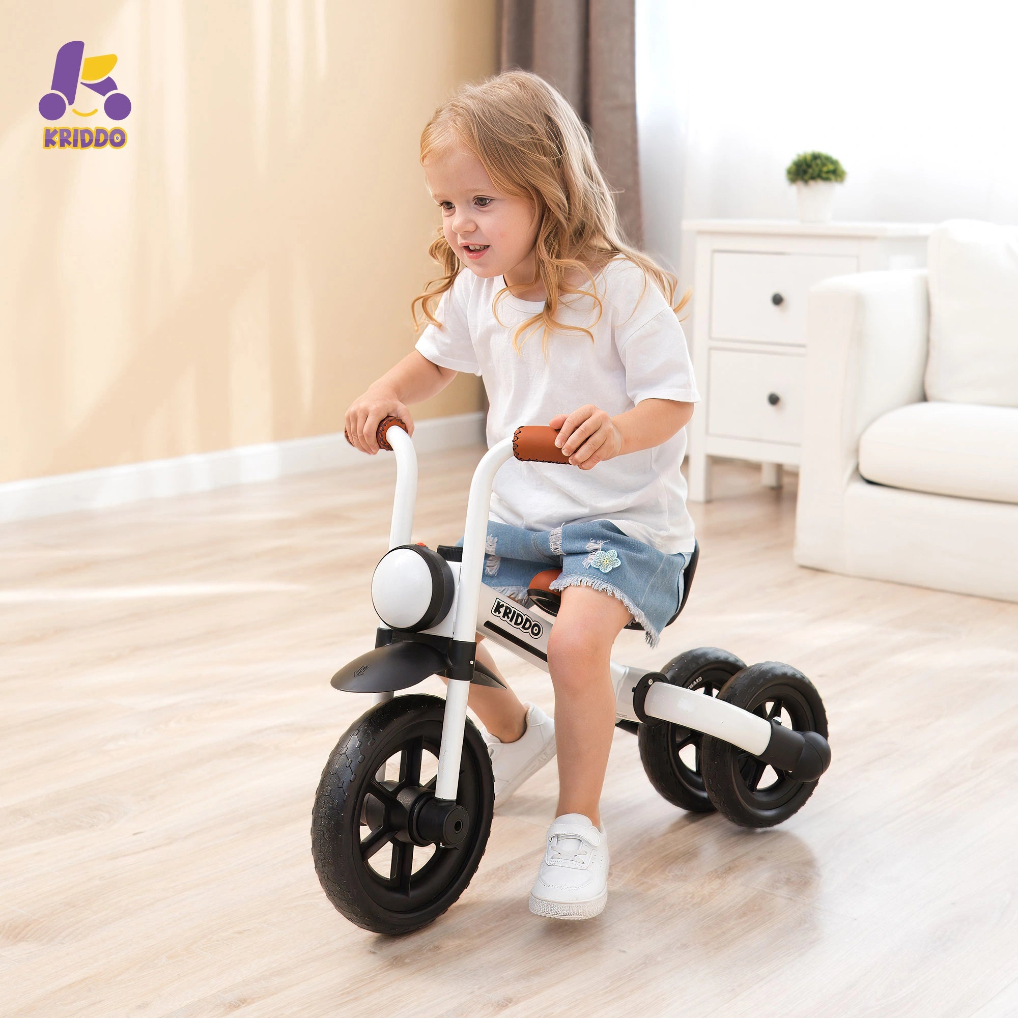Buzz Rider Tricycle 2-in-1 White