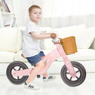 KRIDDO Kids Wooden Tricycle with Adjustable Seat for 1 to 4 Years Old Pink