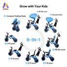 KRIDDO 8-in-1 Toddler Stroller Trike