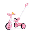 KRIDDO 2-in-1 Pink Toddler Trike with Parent Handle