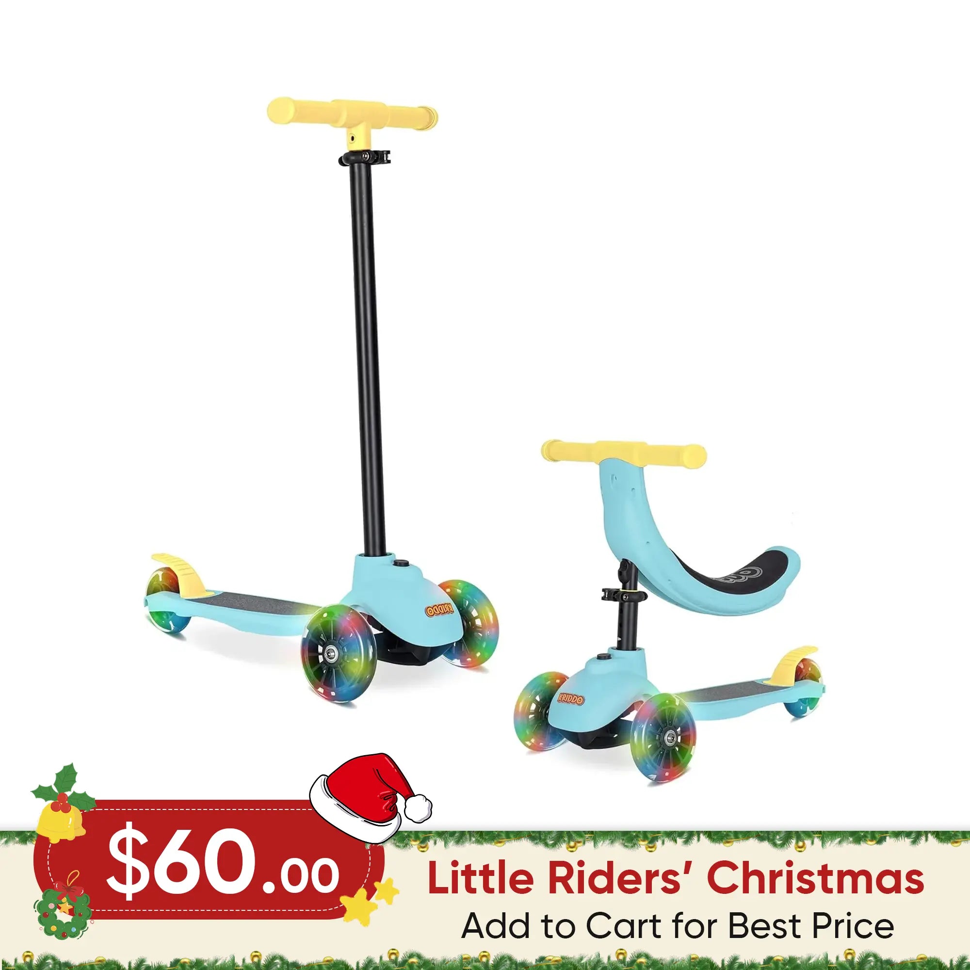 KRIDDO kids 5 in 1 scooter blue