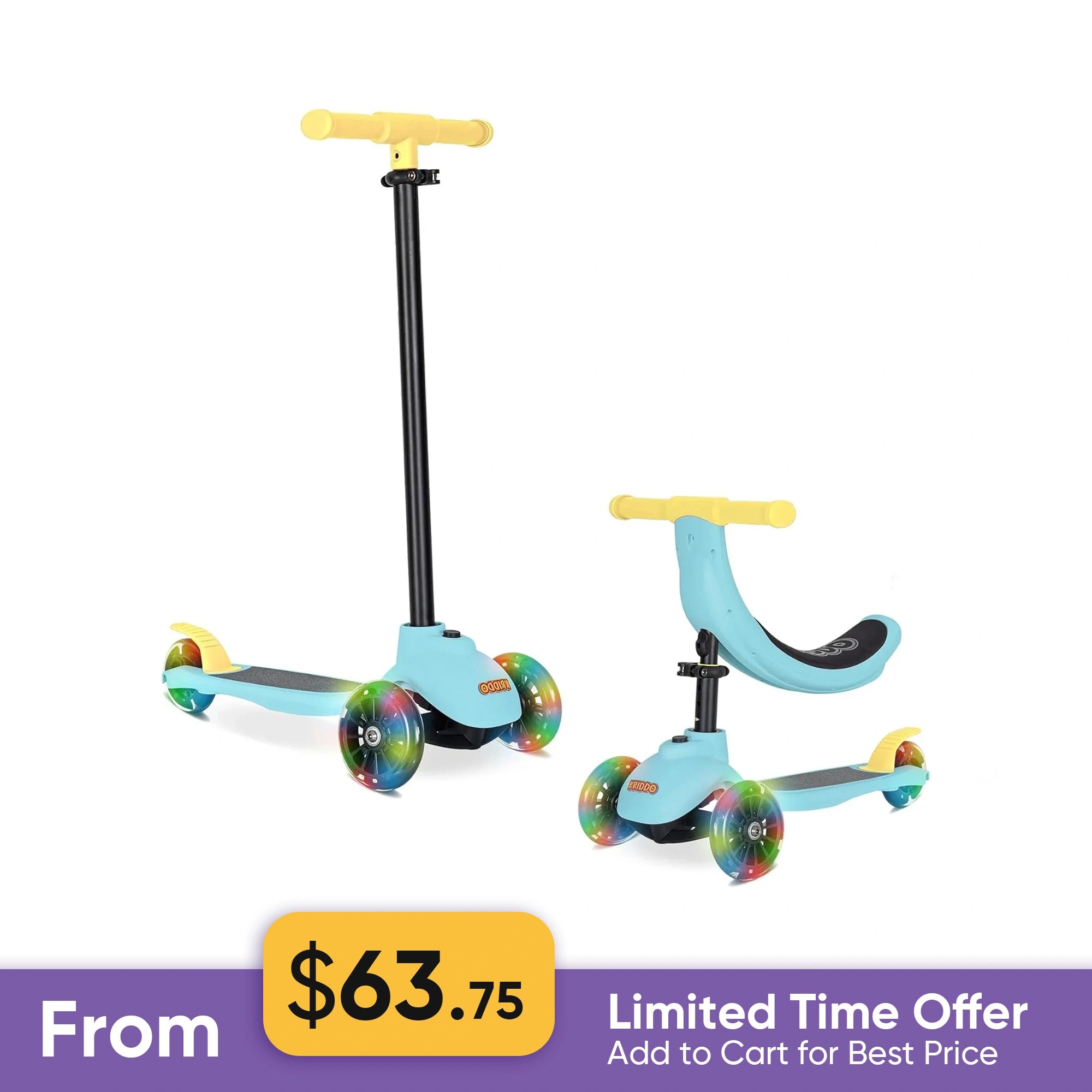 KRIDDO kids 5 in 1 scooter blue