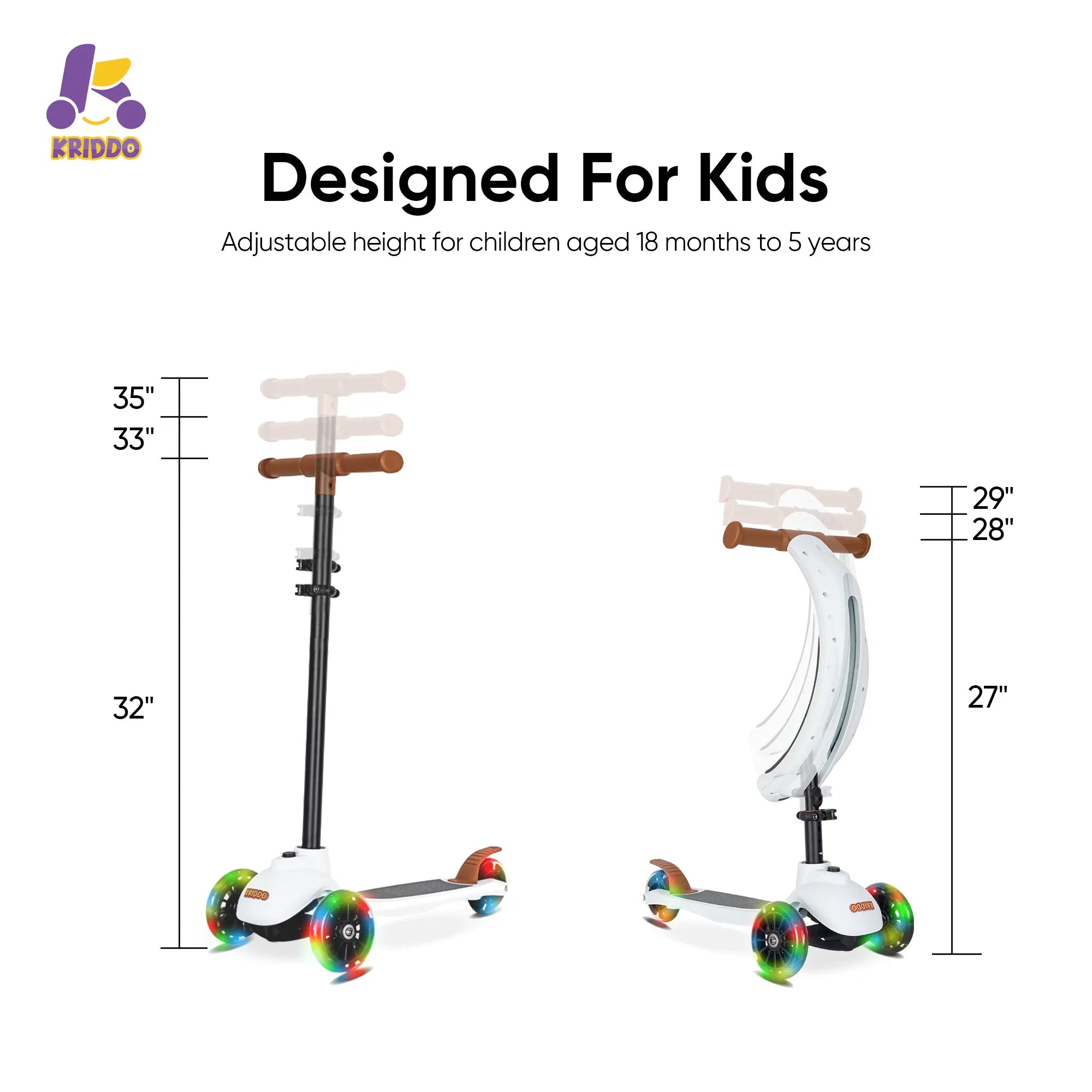 Kids Scooter 3-in-1 White