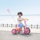 KRIDDO 2-in-1 Pink Toddler Trike with Parent Handle