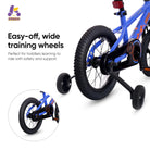 KRIDDO 16 Inch Bike with Training Wheels for 4 to 8 Years Old Blue
