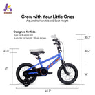 KRIDDO 16 Inch Bike with Training Wheels for 4 to 8 Years Old Blue