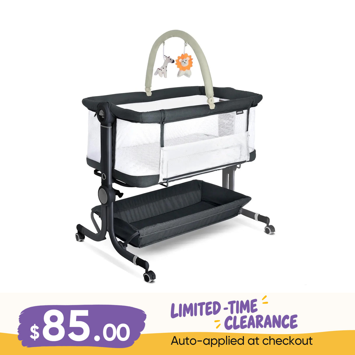 KRIDDO Portable Bedside Sleeper Baby Crib for Newborns