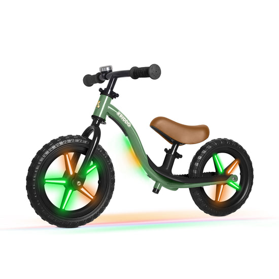 KRIDDO Glowing Balance Bike with Flashing Wheels for 2 to 5 Years Old
Green