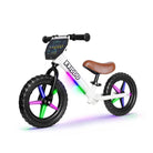 KRIDDO LED Kids Balance Bike with Light up Wheels and Electronic Plate White