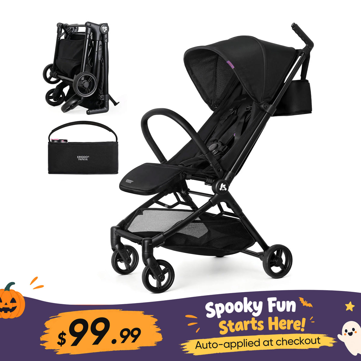 KRIDDO Lightweight & Foldable Baby Stroller for 6 Months and Up