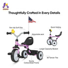 KRIDDO Baby Tricycle Foldable with Storage Basket for 18 Months to 3 Years
Purple