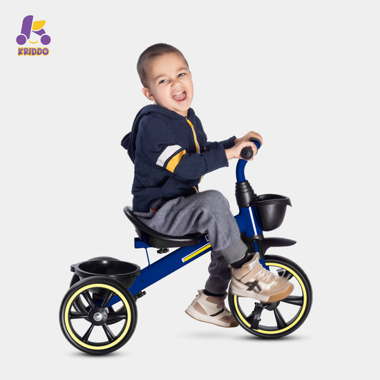 KRIDDO Kids Tricycle Easy-Assembly for 2 to 5 Years Old Blue