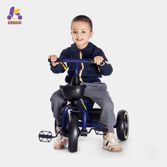 KRIDDO Kids Tricycle Easy-Assembly for 2 to 5 Years Old Blue