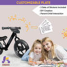 Kriddo Toddler Balance Bike with Customize Plate for 18 Months to 3 Years Old Black