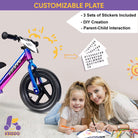 Kriddo Toddler Balance Bike with Customize Plate for 18 Months to 3 Years Old Blue