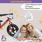 Kriddo Toddler Balance Bike with Customize Plate for 18 Months to 3 Years Old Red