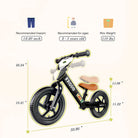 KRIDDO Toddler Beginner Bike for 2 to 5 Years Old with DIY Colorful Stickers Black