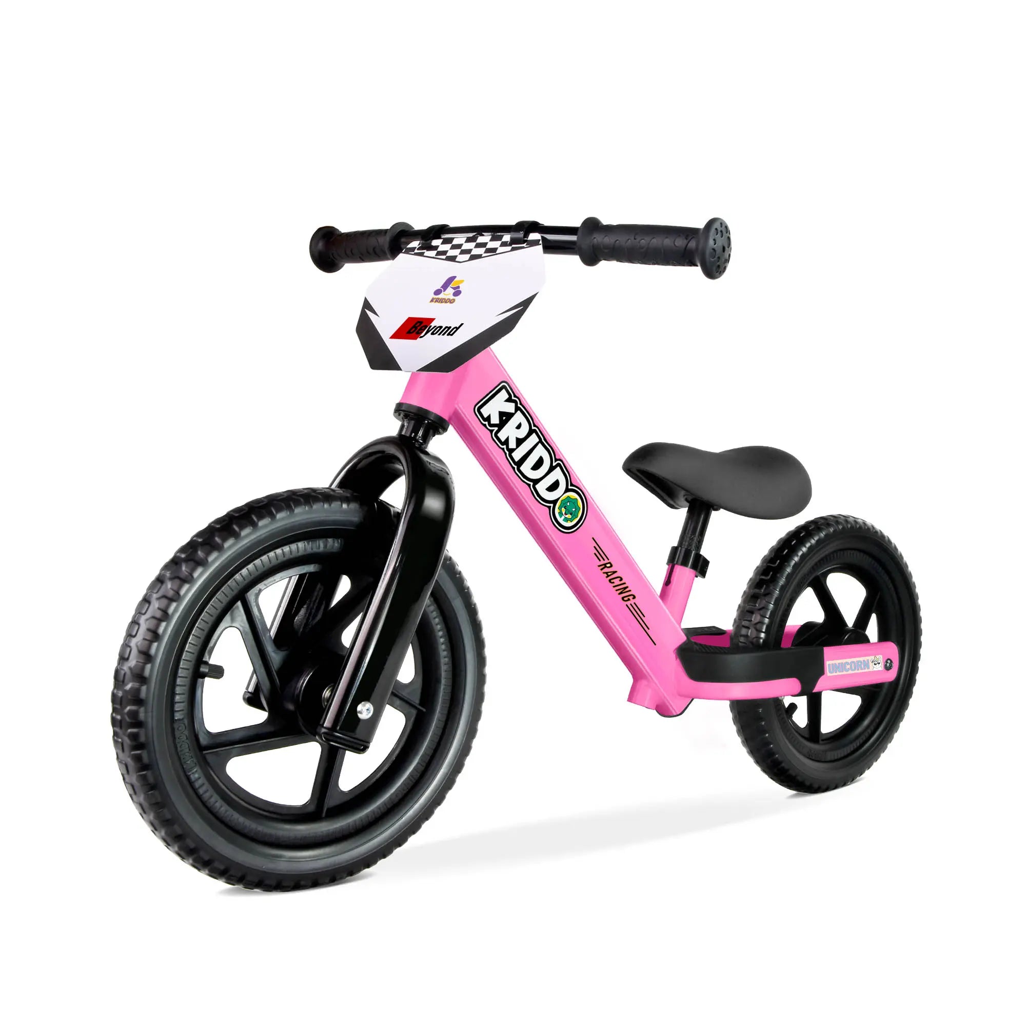 KRIDDO Toddler Beginner Bike for 2 to 5 Years Old with DIY Colorful Stickers Pink