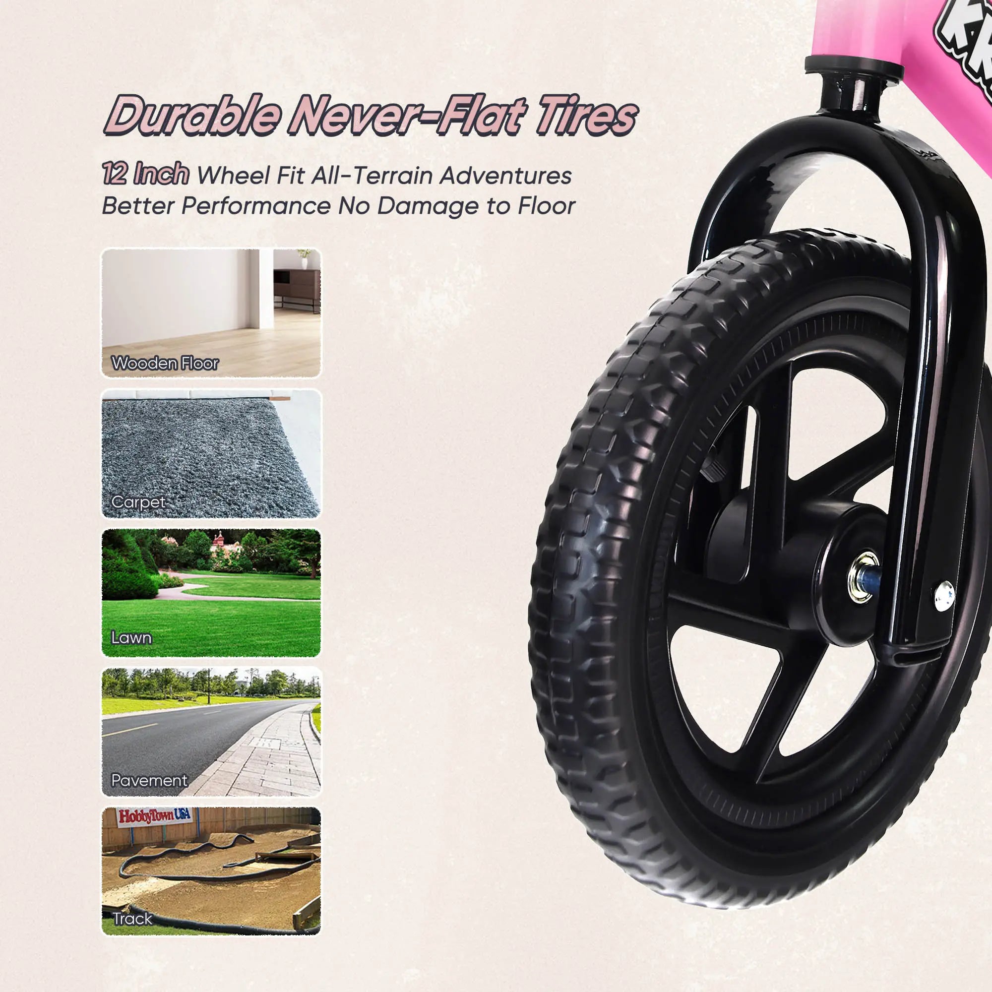 KRIDDO Toddler Beginner Bike for 2 to 5 Years Old with DIY Colorful Stickers Pink