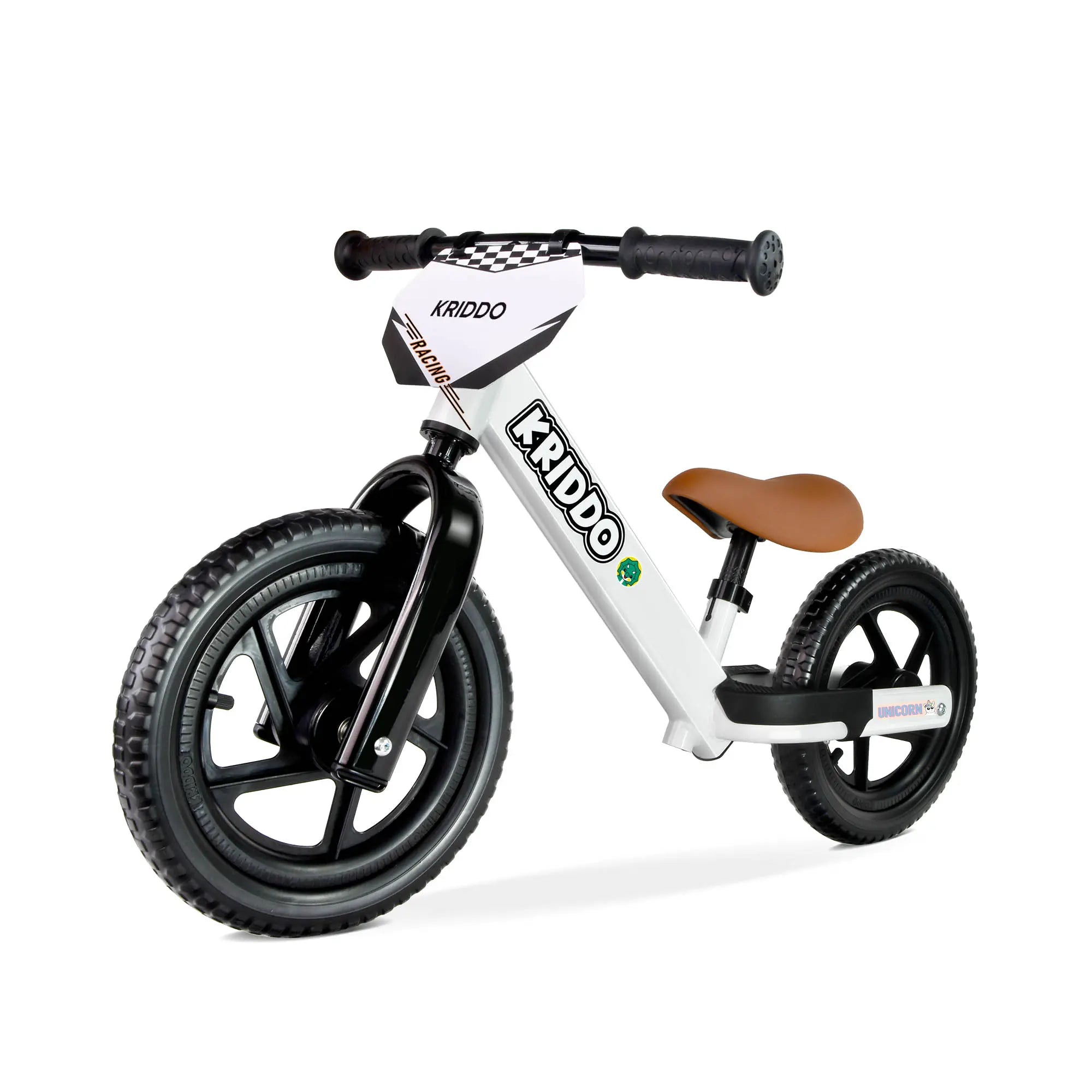 KRIDDO Toddler Beginner Bike for 2 to 5 Years Old with DIY Colorful Stickers White