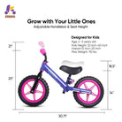 KRIDDO Children's balance bike with adjustable handlebar and seat height