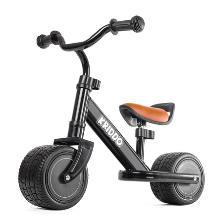 KRIDDO Mini Baby Balance Bike with Adjustable Seat for 1 to 3 Years Old Black