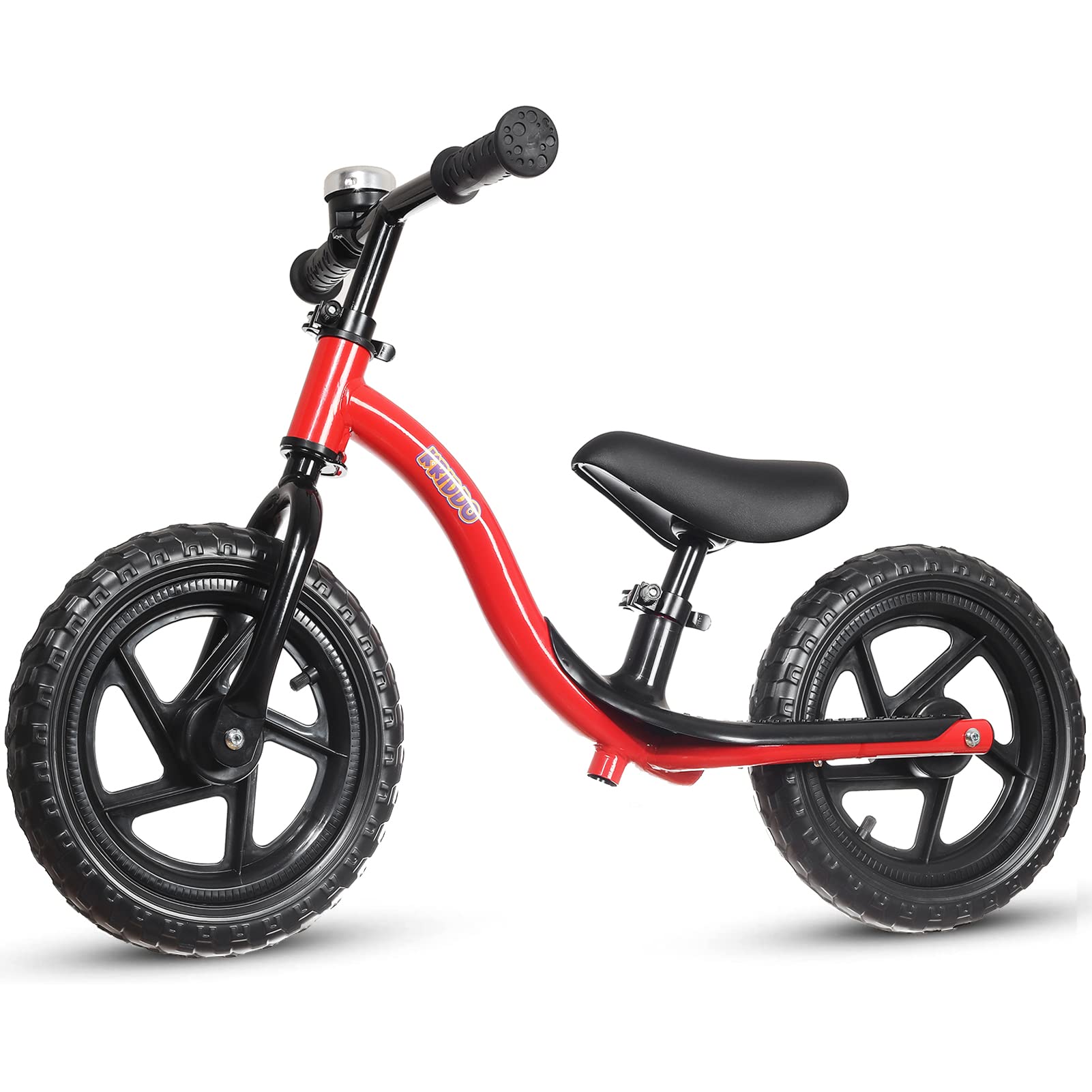 KRIDDO Toddler Balance Bike 2 Year Old, Age 18 Months to 5 Years Old, Early Learning Interactive Push Bicycle with Steady Balancing and Footrest, Gift for 2-5 Boys Girls, Red