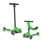 KRIDDO Kids Scooters with Removable Seat for 1 to 5 Years Old Green 3-in-1