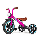 KRIDDO Kids Tricycle with Headlight and Removable Pedals for 2 to 5 Years Old Pink