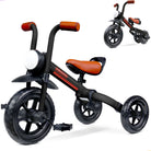 Kriddo Kids Foldable Tricycle with Headlight for 2 to 5 Years Old Black