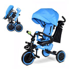 KRIDDO Kids Tricycle with bell and Adjustable Seat for 18 Months to 5 Years Old Blue 8-in-1