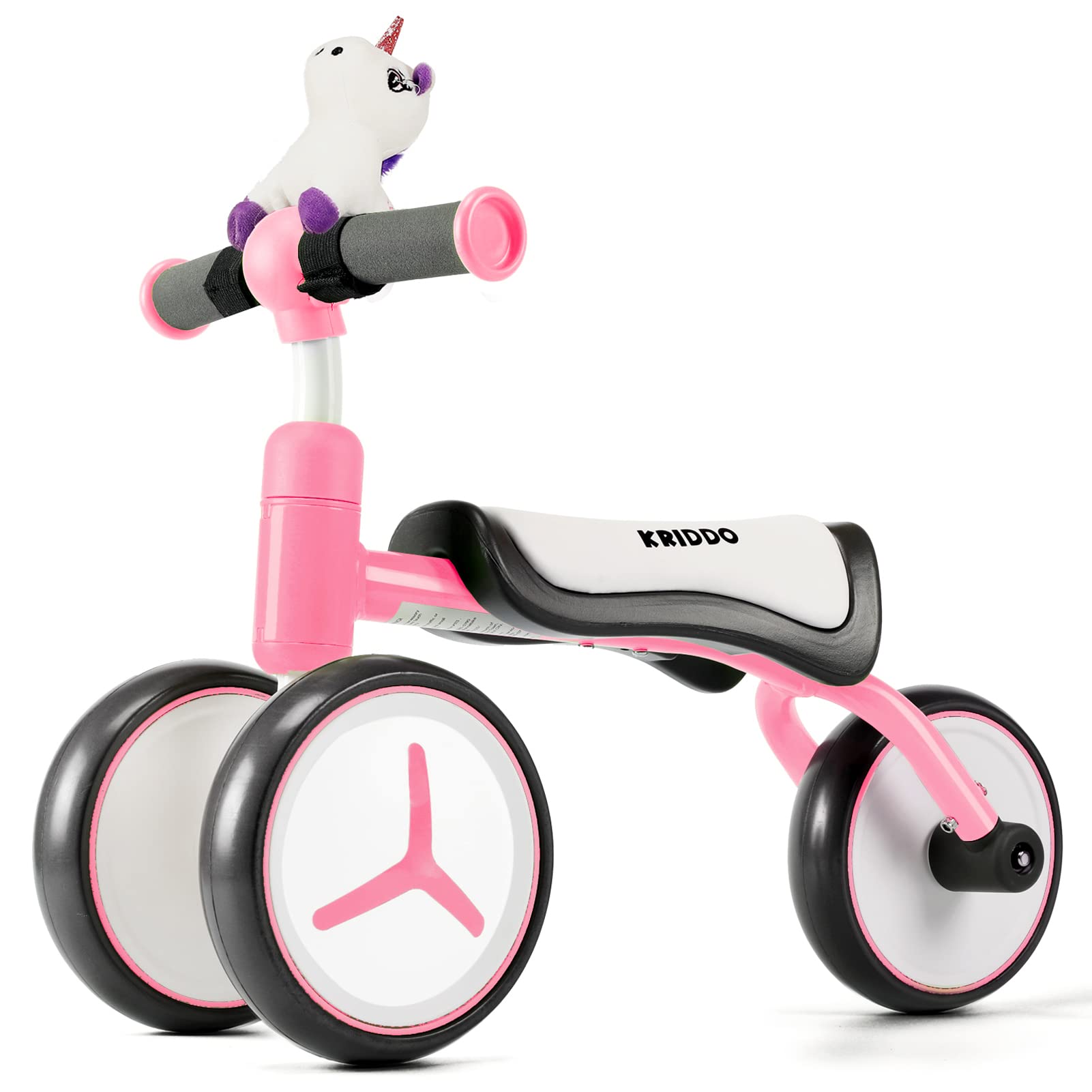 KRIDDO Baby Balance Bike for 1-2 Year Old Boy and Girl, Toddler Mini Bike for One Year Old First Birthday Gifts Baby Toys 12 Months to 2 Year Old Ride-on Toys Gifts Indoor Outdoor Balance Bike, Unicorn