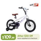 KRIDDO 16 Inch Bike with Training Wheels for 4 to 8 Years Old White