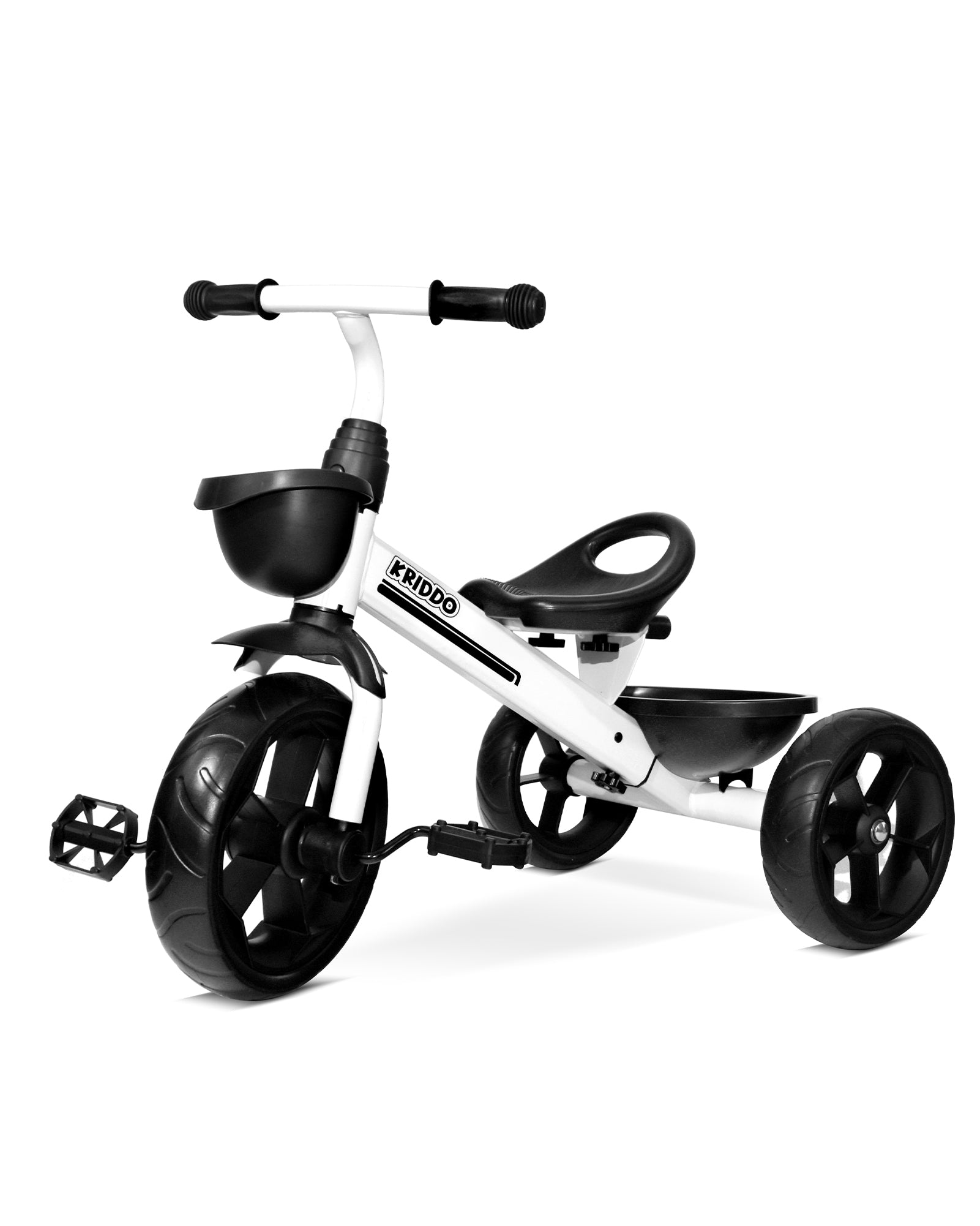 Kriddo Kids Tricycle with Fixed Training Wheels for 2 to 4 Years Old White