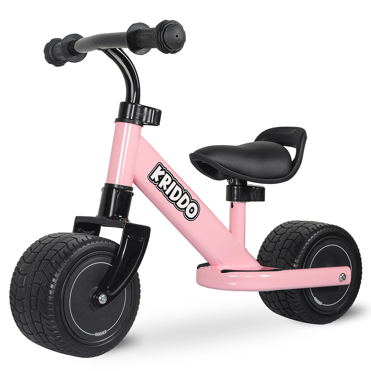 Kriddo Baby Balance Bike with Adjustable Seat for 1 to 3 Years Old Pink