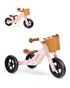 Kriddo Kids Tricycle with Wood Frame and Adjustable Seat for 1 to 4 Years Old Pink