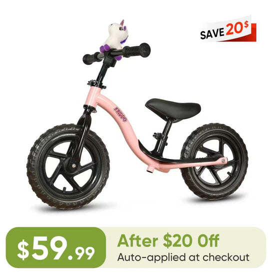 KRIDDO Pink Toy Balance Bike with Unicorn Toy for 2 to 5 Years Old